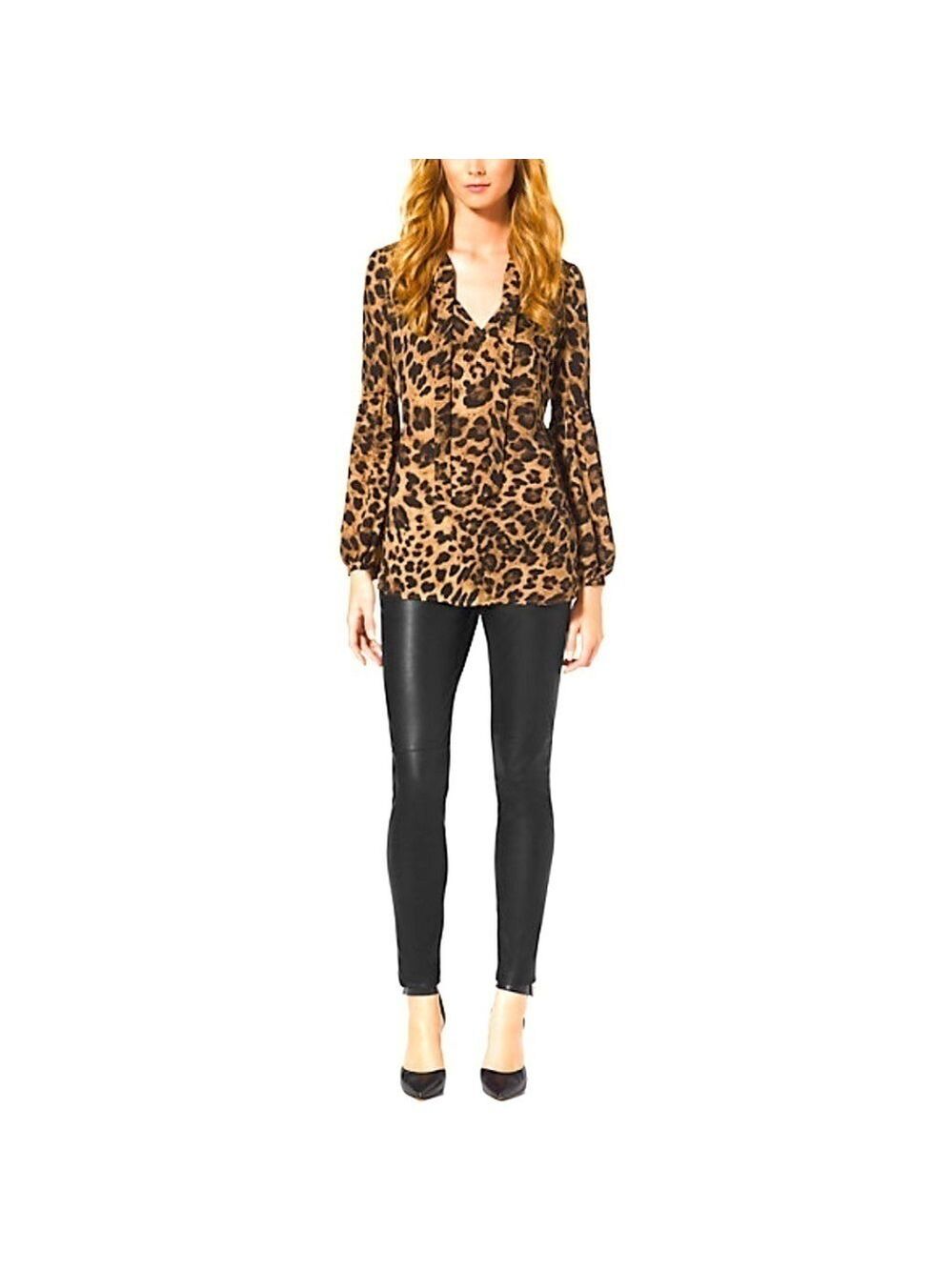 Nwot Michael Kors Animal Print Blouse Size 8 (Medium or Large) - Picture 3 of 7
